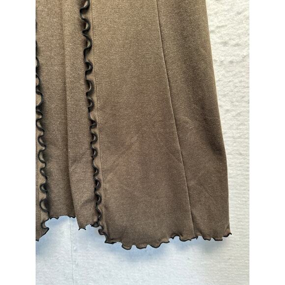 Laura Hlavac Ruffle Duster Sweater Cardigan Vest Long Line S Steampunk Resort - Picture 2 of 9